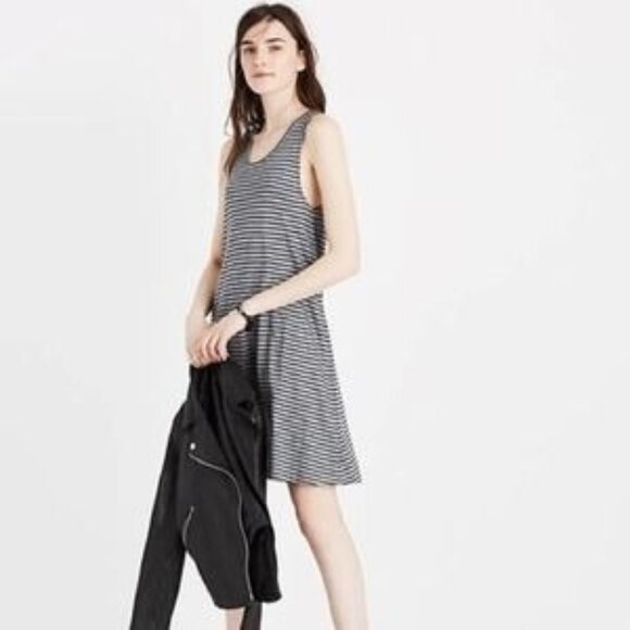 Madewell Highpoint Tank Dress in Stripe - Picture 1 of 5